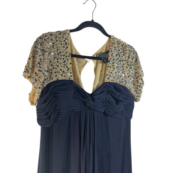 JS BOUTIQUE Formal Dress Plus Size 16 Jeweled Cap Sleeve Slight Plunge Glam New - Picture 7 of 16
